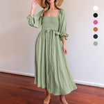 Kleid mit Rüschen und Laternenärmeln