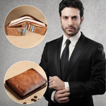 Herren Retro-Geldbörse aus PU-Leder mit RFID-Blockierung