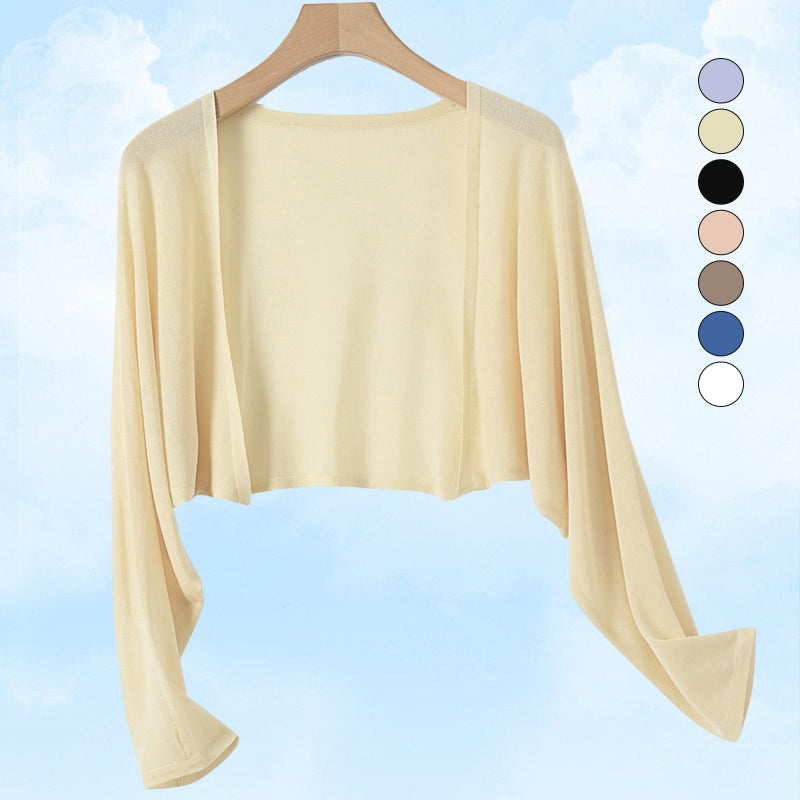 Sommer Strickjacke aus Leinen ohne Knöpfe