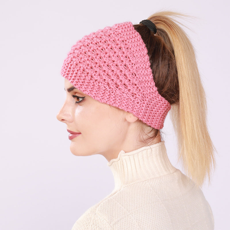 Ausgehöhlter Pferdeschwanz Frauen Beanie