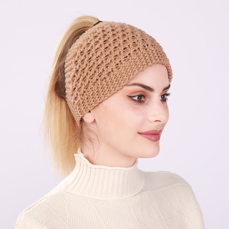 Ausgehöhlter Pferdeschwanz Frauen Beanie