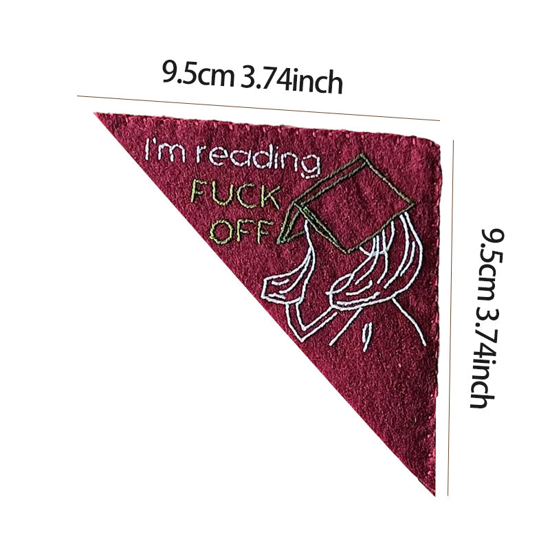 Handbesticktes Filz-Lesezeichen, Ecke