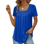 Schlichtes T-Shirt mit eckigem Ausschnitt