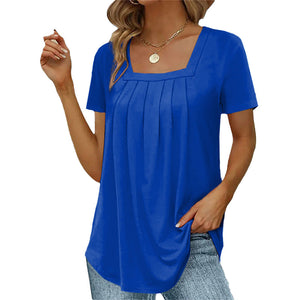 Schlichtes T-Shirt mit eckigem Ausschnitt