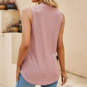 Damen Holey-V-Ausschnitt Slim-Fit Weste