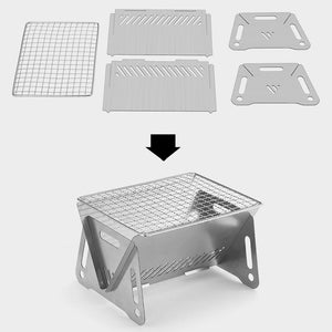 Zusammenklappbarer Grill aus Edelstahl