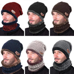 Warme Strickmütze mit Schal ( Erwachsene und Kinder )