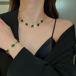Smaragd-Halskette und Armband