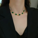 Smaragd-Halskette und Armband