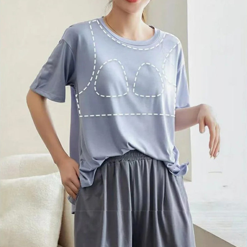 Damen Modal Kurzarm Schlafanzug Set