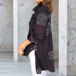 Modisches Revershemd mit Buchstabendruck