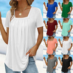 Schlichtes T-Shirt mit eckigem Ausschnitt