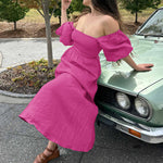 Kleid mit Rüschen und Laternenärmeln