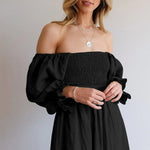 Kleid mit Rüschen und Laternenärmeln