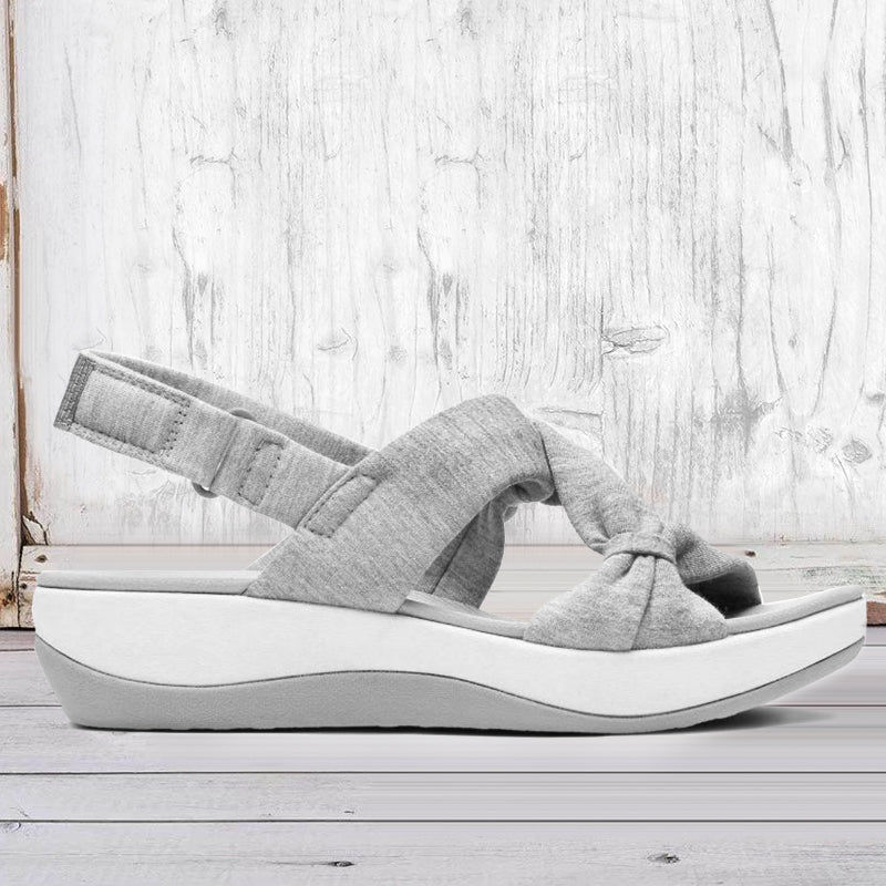 Damen schlichte Fischmaul-Plateausandalen