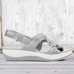 Damen schlichte Fischmaul-Plateausandalen