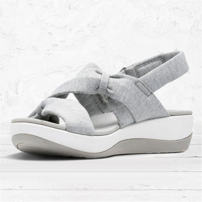 Damen schlichte Fischmaul-Plateausandalen