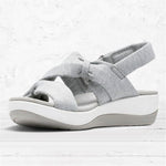 Damen schlichte Fischmaul-Plateausandalen