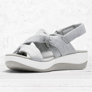 Damen schlichte Fischmaul-Plateausandalen