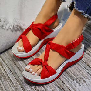 Damen schlichte Fischmaul-Plateausandalen