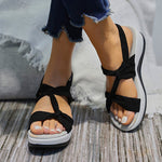 Damen schlichte Fischmaul-Plateausandalen