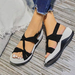 Damen schlichte Fischmaul-Plateausandalen