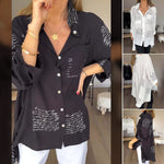 Modisches Revershemd mit Buchstabendruck