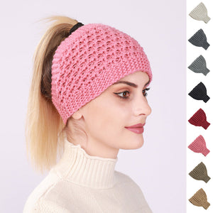 Ausgehöhlter Pferdeschwanz Frauen Beanie