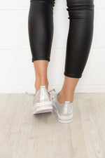 ✨💎SNEAKERS AUS DIAMOND SILVER LEDER💎✨
