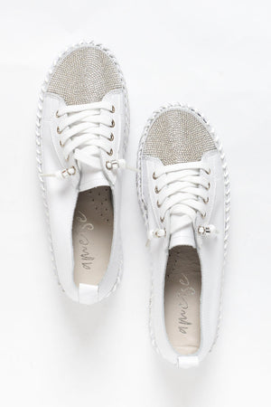 ✨💎SNEAKERS AUS DIAMOND SILVER LEDER💎✨