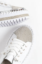 ✨💎SNEAKERS AUS DIAMOND SILVER LEDER💎✨