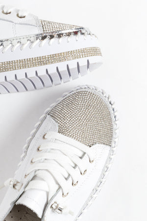 ✨💎SNEAKERS AUS DIAMOND SILVER LEDER💎✨